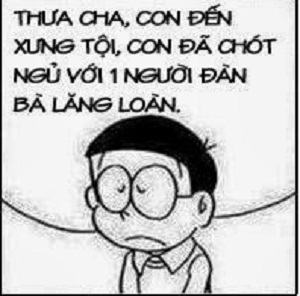 Truyện tranh doremon chế – Nobita đi xưng tội